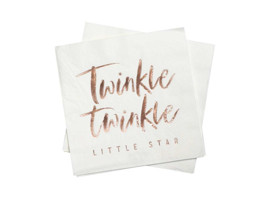 Twinkle Twinkle Rose Gold Napkins 16pk