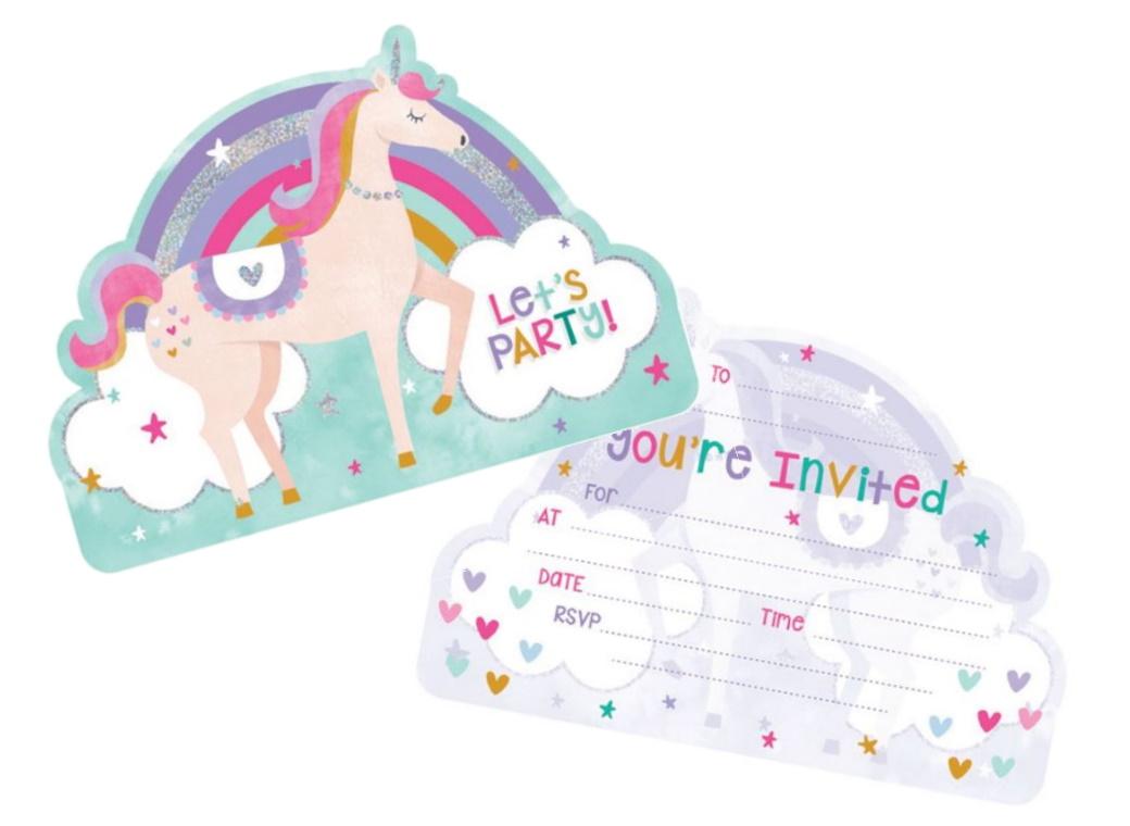 Unicorn Invitations 8pk