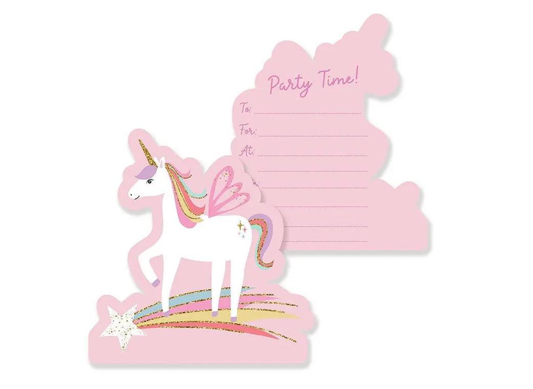 Unicorn Party Invitations 8pk