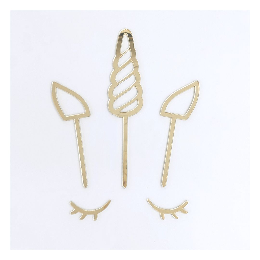 Unicorn Horn Set - Gold Acrylic