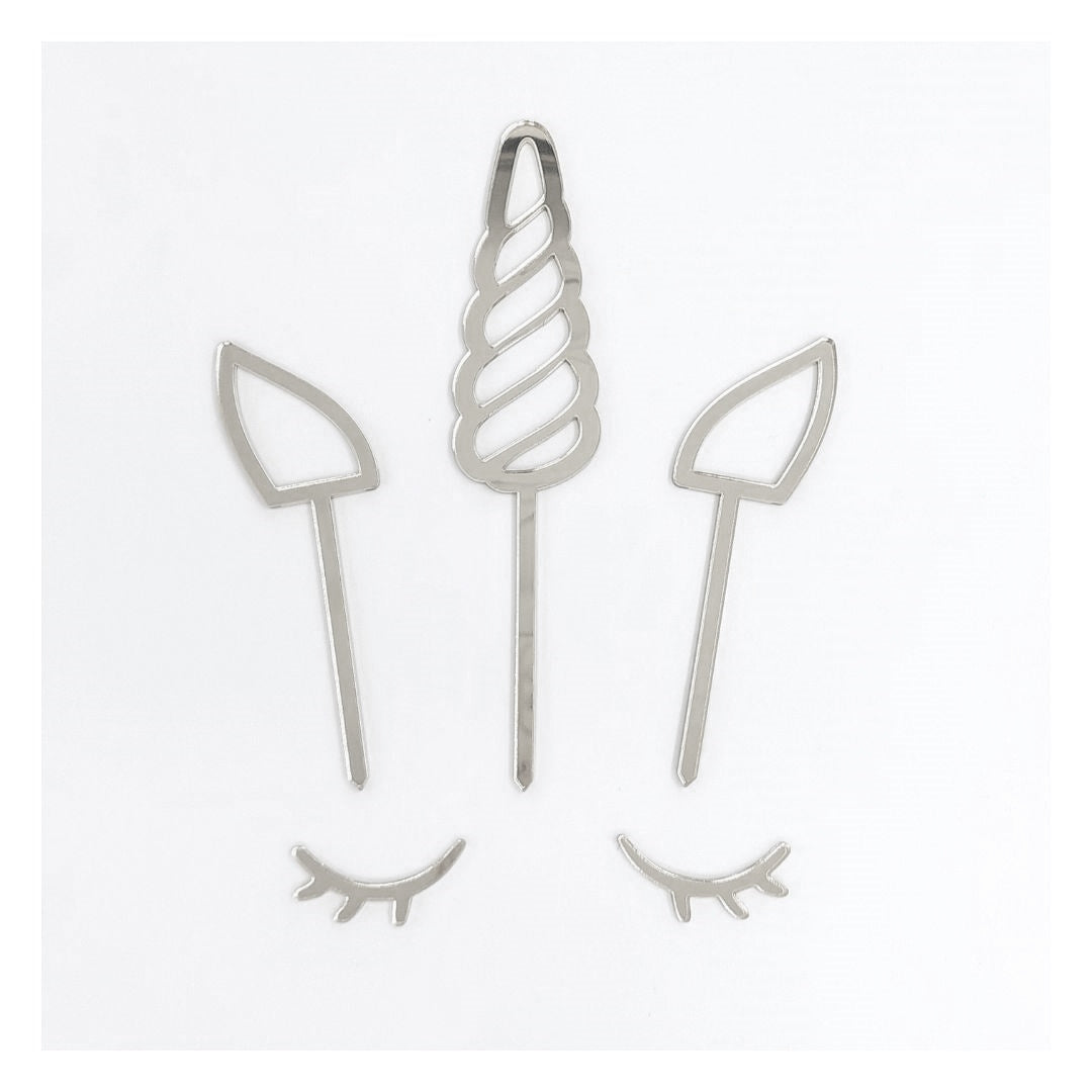 Unicorn Horn Set - Silver Acrylic