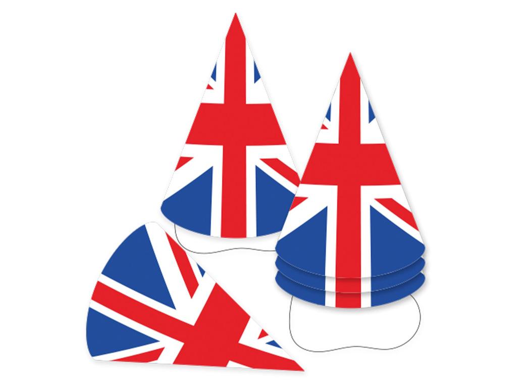 Union Jack Party Hats 6pk