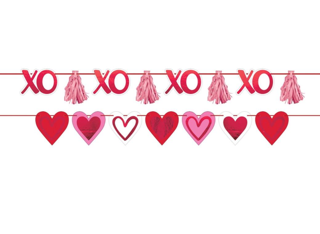 Valentine's Day XO Hearts Banner Kit