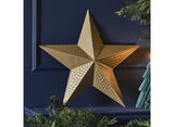 Gold Hammered Metal Star Christmas Decoration