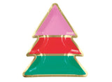 Vibrant Christmas Tree Shaped Plates 8pk