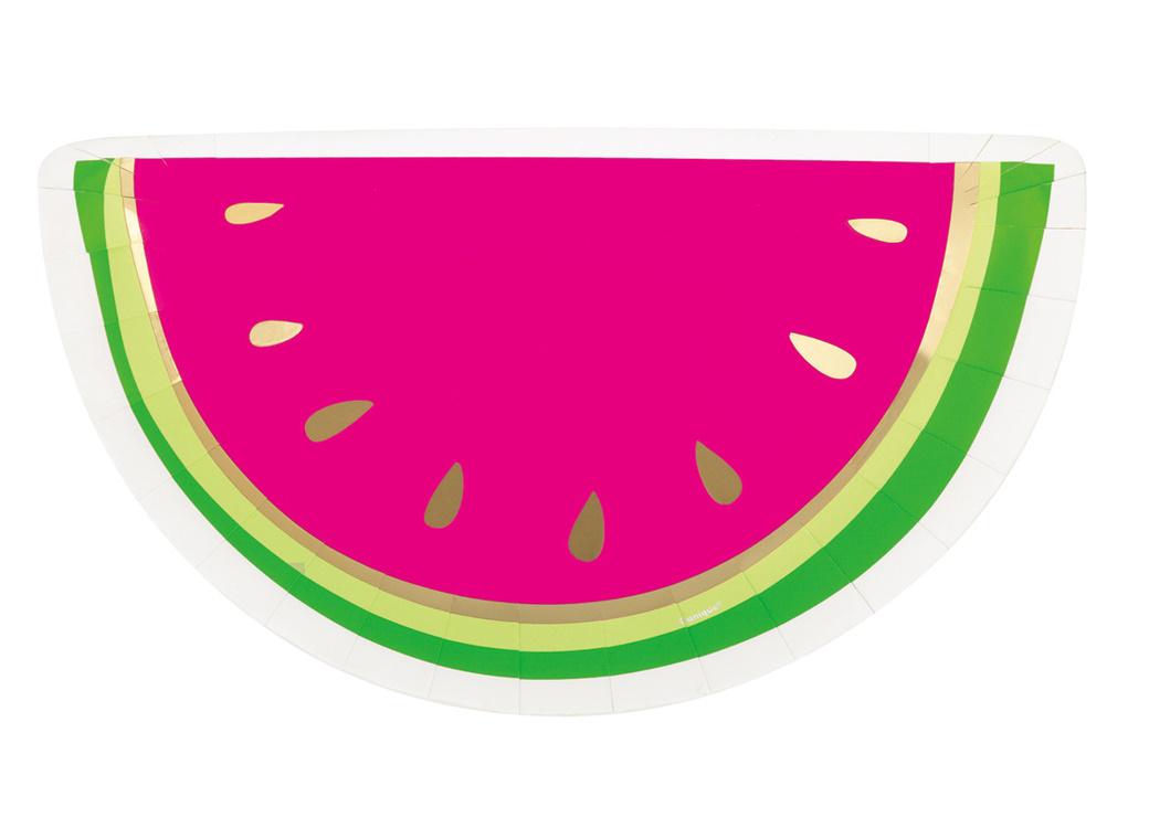 Watermelon Shaped Plates 8pk