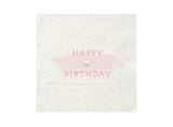 We Heart Pink - Happy Birthday Napkins 16pk