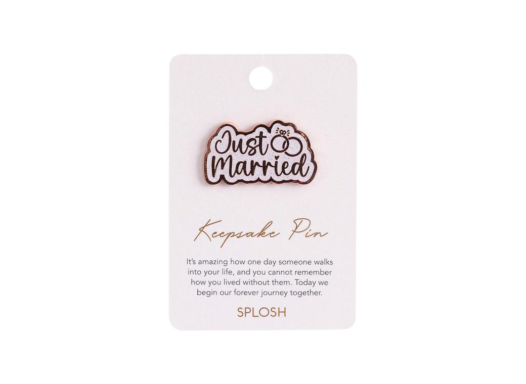 Wedding Keepsake Pin - Just Married