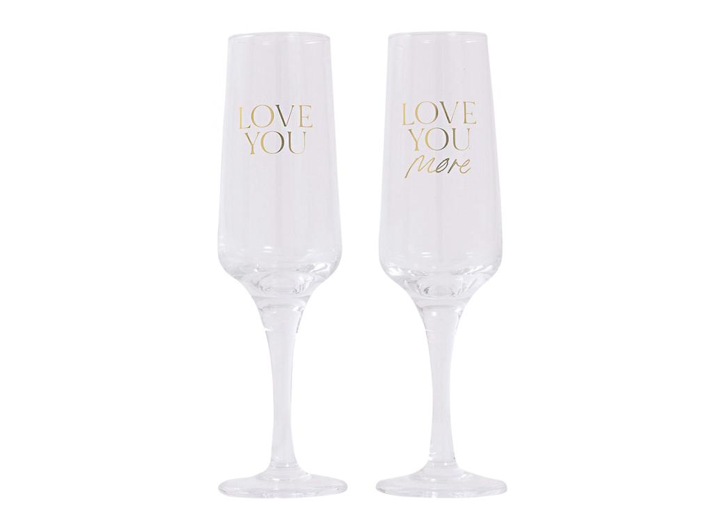 Wedding Love You Wine Glass Set