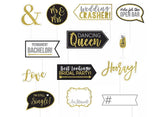 Gold Glitter Wedding Photo Booth Props