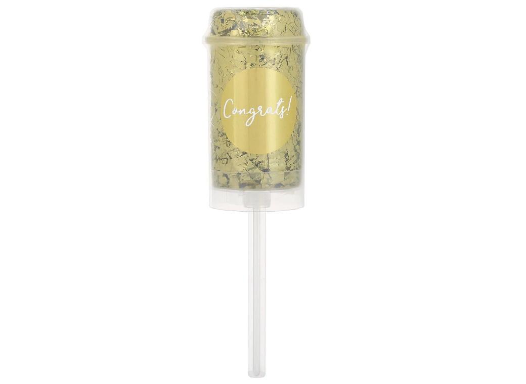 Wedding Push Up Confetti Poppers 2pk - Gold