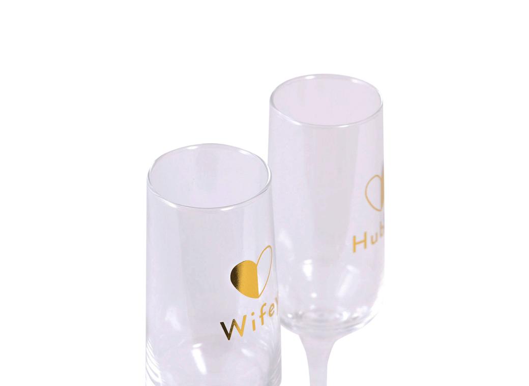 Wedding Wifey & Hubby Wine Glass Set