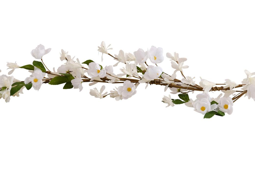 White Blossom Foliage Garland