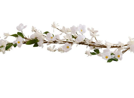 White Blossom Foliage Garland