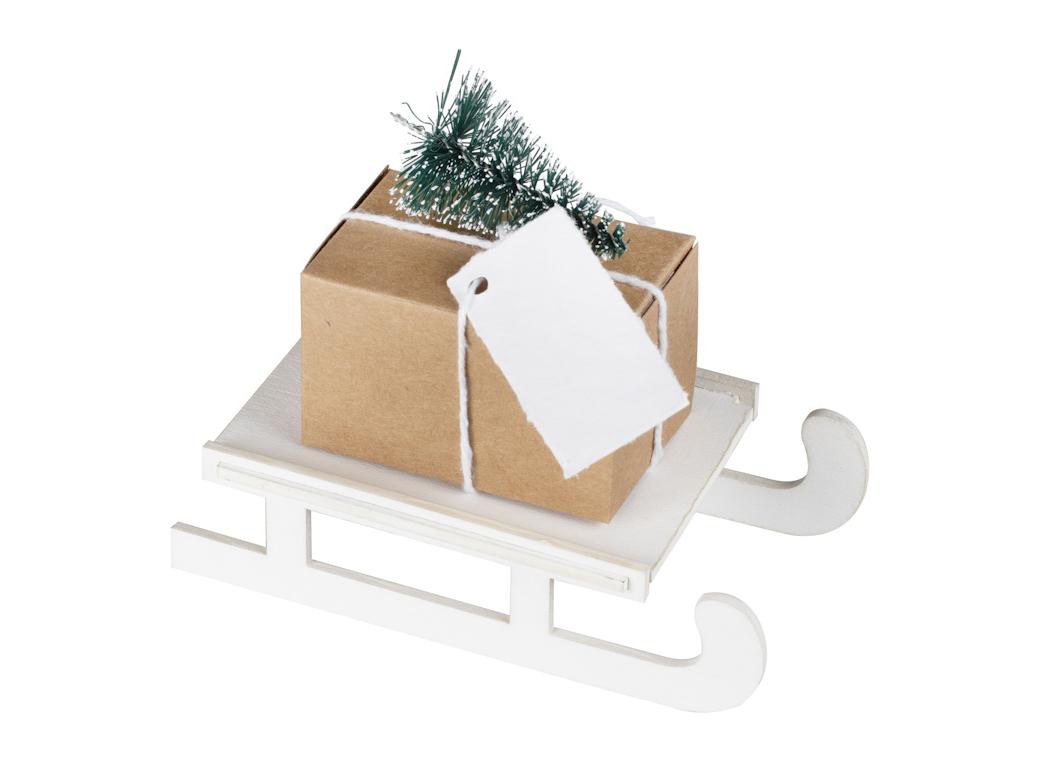 White Christmas Sleigh Place Cards 4pk