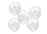 White Confetti Balloons 5pk