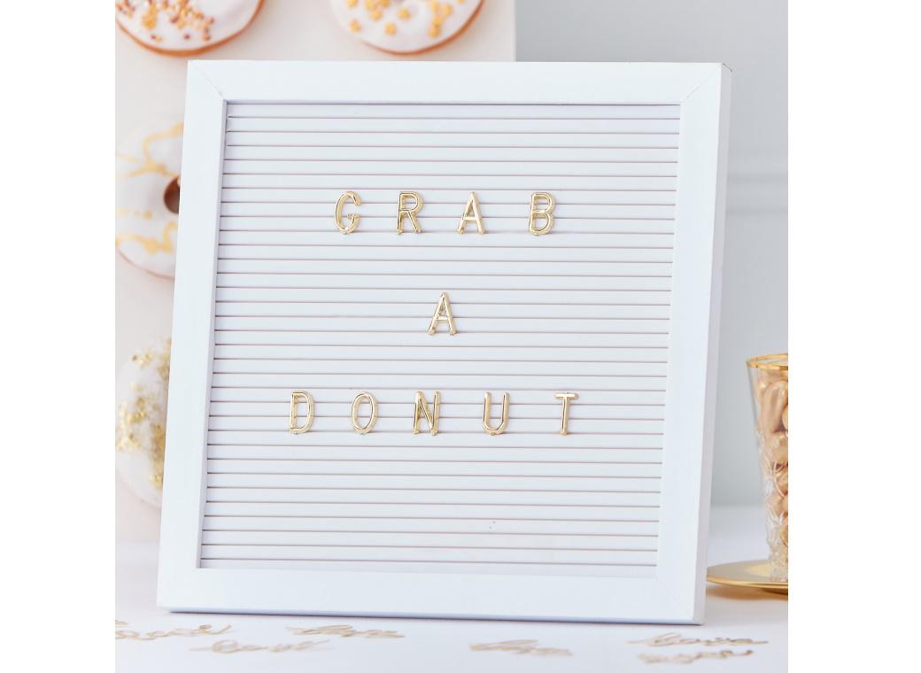 White & Gold Peg Letter Board