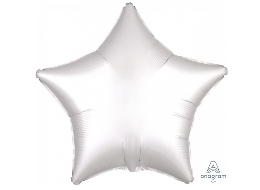 Star Shaped Foil Balloon - Satin Luxe White