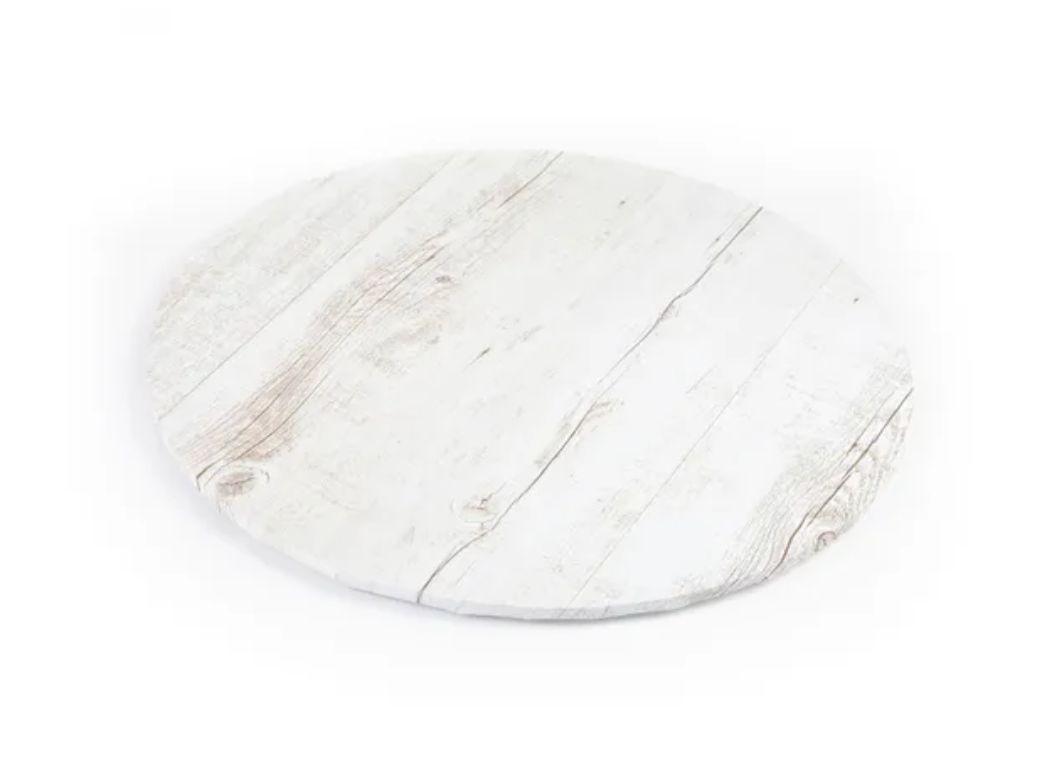 White Wood Cake Board - 8"