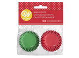 Wilton Mini Cupcake Cases - Red & Green 100pk