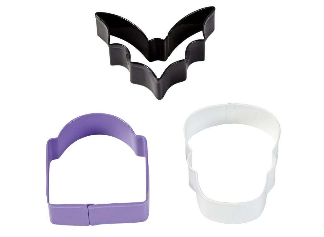 Wilton Skull Tombstone Bat 3pce Cookie Cutter Set