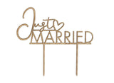 Wooden Just Married Cake Topper