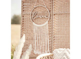 Wooden Love Macrame Wall Hanging Hoop