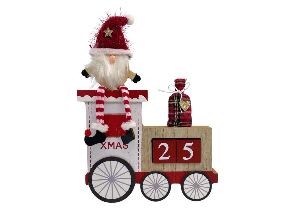 Wooden Christmas Countdown Santa Train