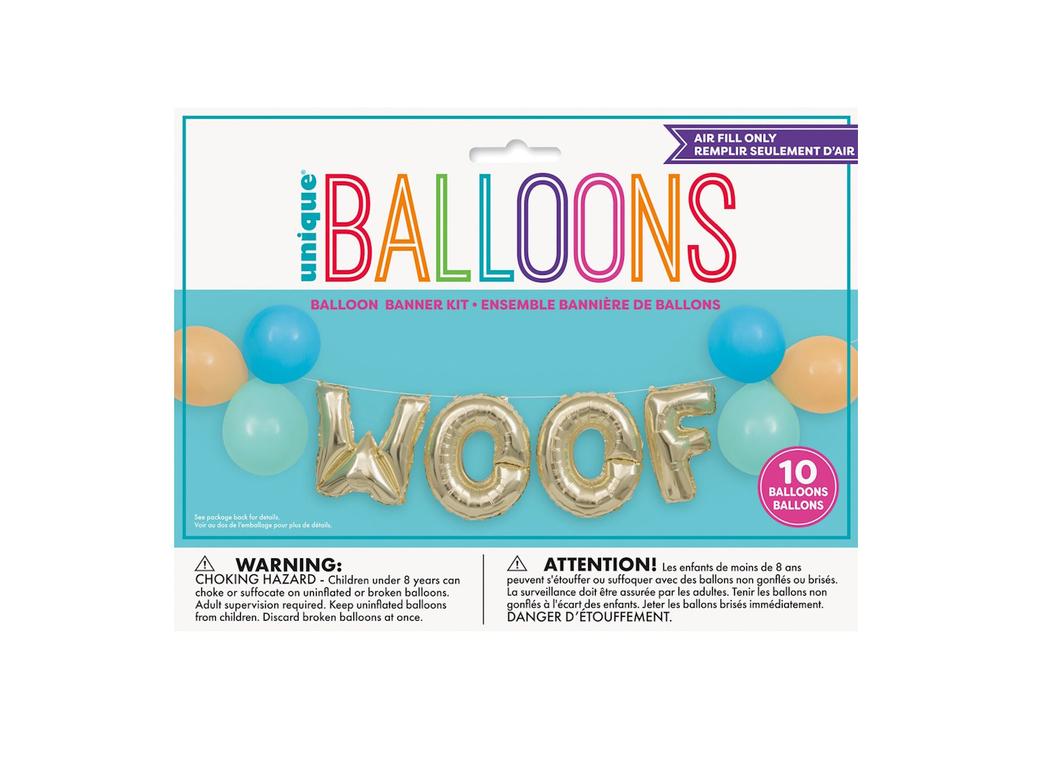 "Woof" Foil Letter Balloon Kit