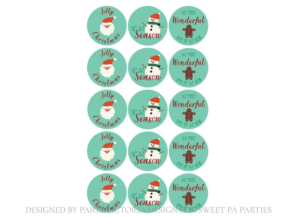 Christmas Characters Edible Cupcake Toppers