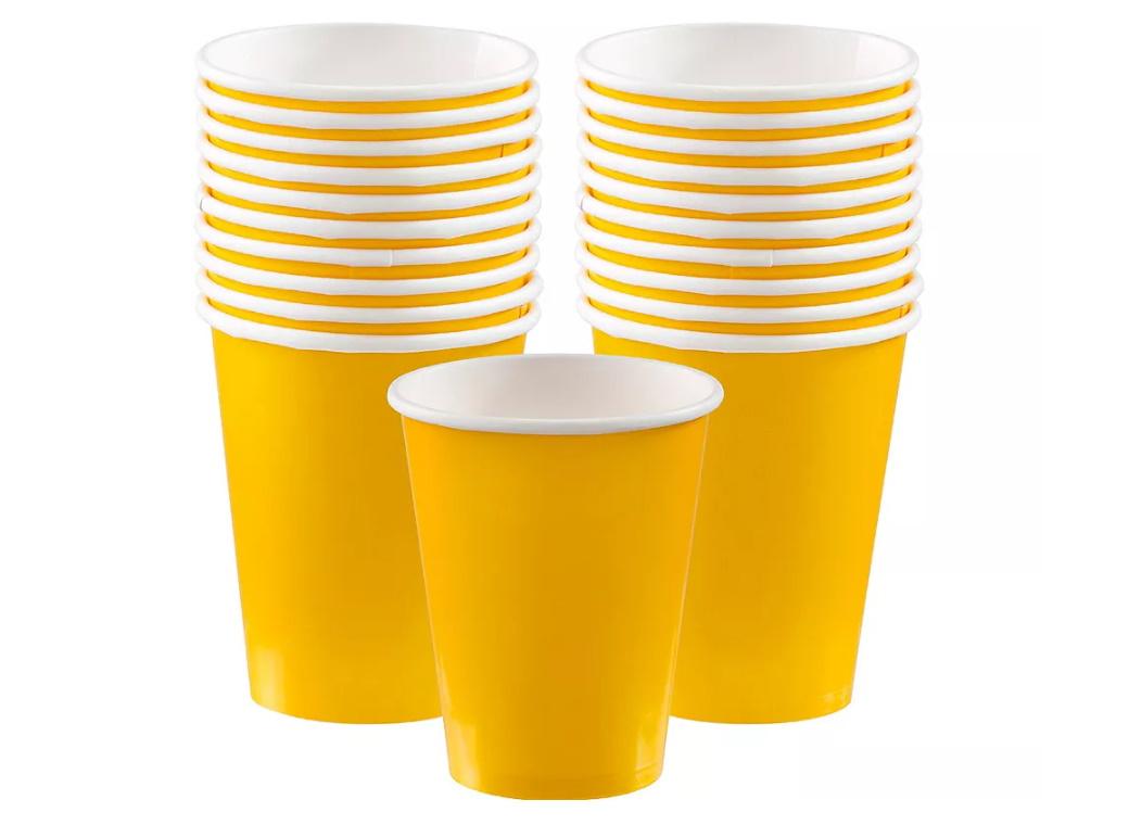 Paper Cups 20pk -Yellow